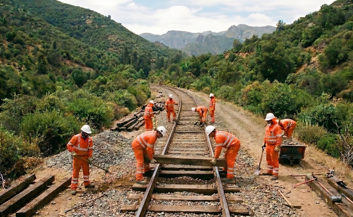 Infraestructura ferroviaria en obra
